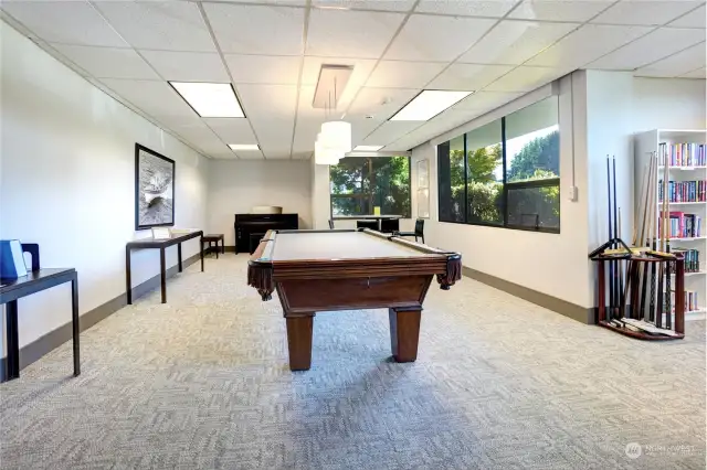 In Bldg A, you can find the game room which includes pool table, ping pong table, books & a community puzzle table. Across the hall is a hobby room with tools galore.