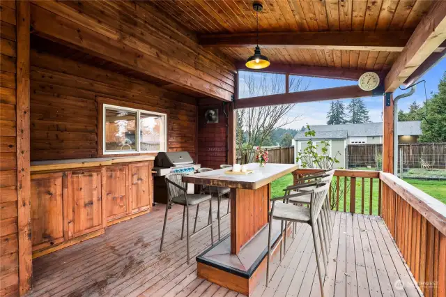Set-up for Outdoor Kitchen & Bar  (Digitally Staged)
