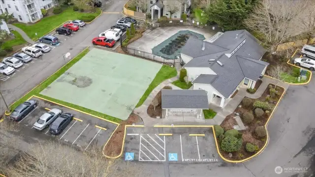 Mailbox Station, Visitor  Parking Spaces and Basketball Court