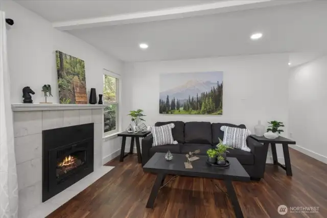 Living Room with Cozy Fireplace