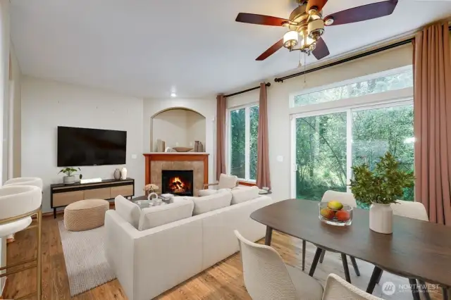 Digitally staged Living Room.