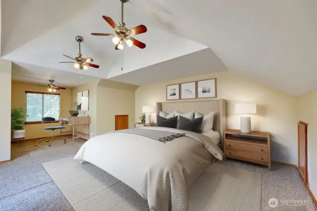 Virtually staged Loft area, would be a wonderful optional primary suite!