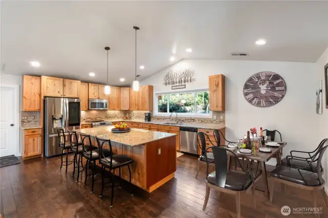 Dining area, virtually staged.