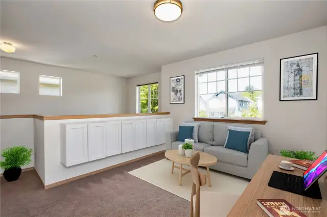 versatile loft area - office or bedroom!