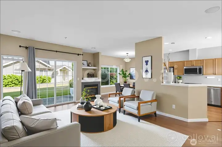 Virtually staged living room