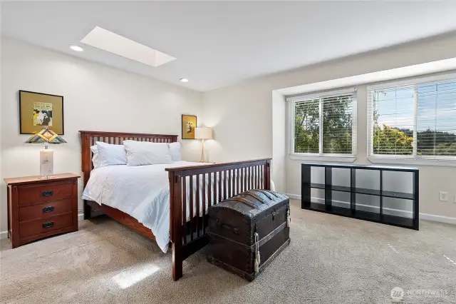 Primary bedroom with new shower in 3/4 bath