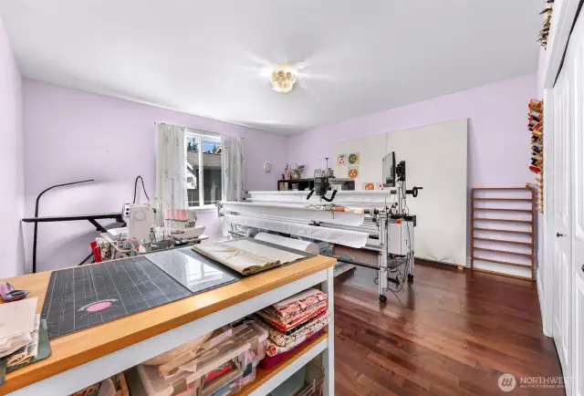 Bedroom on the main floor (currently a quilting/crafting room)