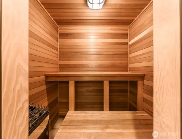 Sauna in the main floor bathroom