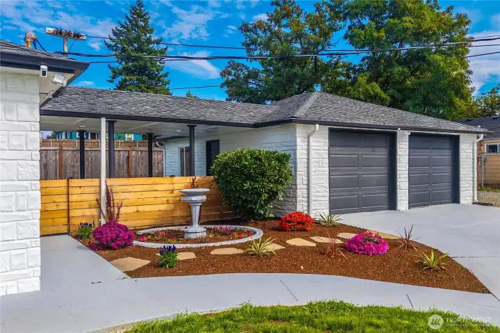 front of the home gardening space