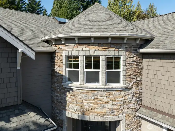Take a closer look at the brand new roof with a transferable warranty. Also the gorgeous details of the turet that is part of the bonus family room upstairs