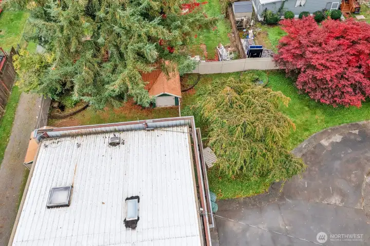 Aerial of side yard