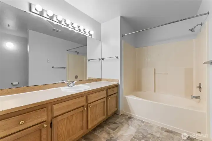 Primary Bath, New Paint & Flooring