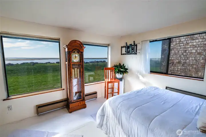 primary bedroom with view