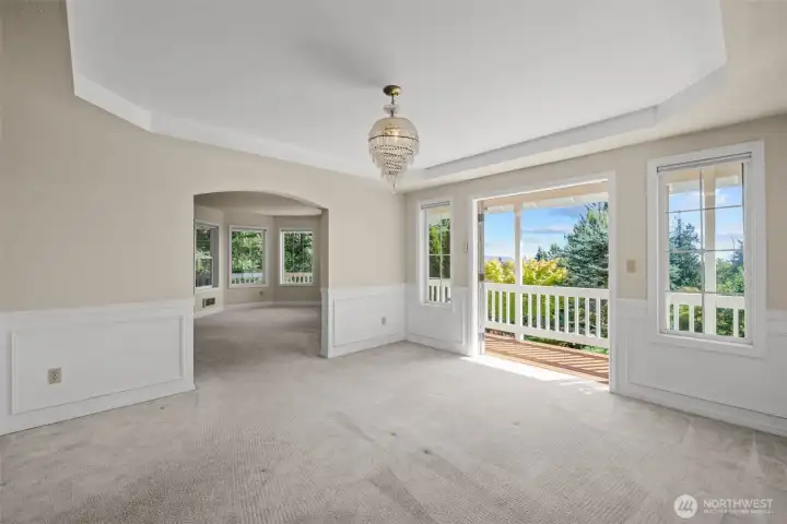 Dining room passes to living room.