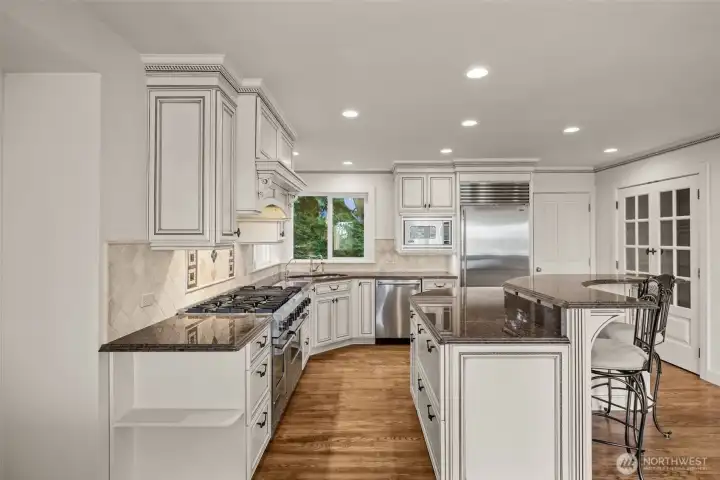 Plenty of counter and cupboard space.