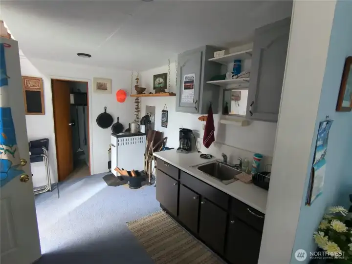 Wood cook-stove to heat up water or camp-coffee