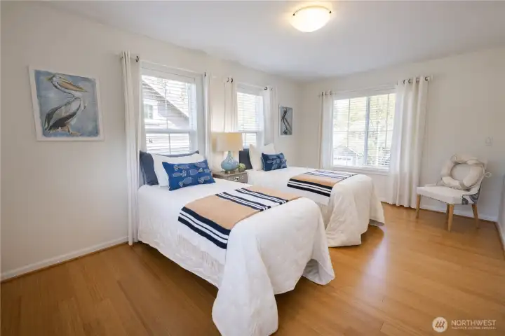 Beautiful upper floor second bedroom or part of an upper floor alternative primary suite.