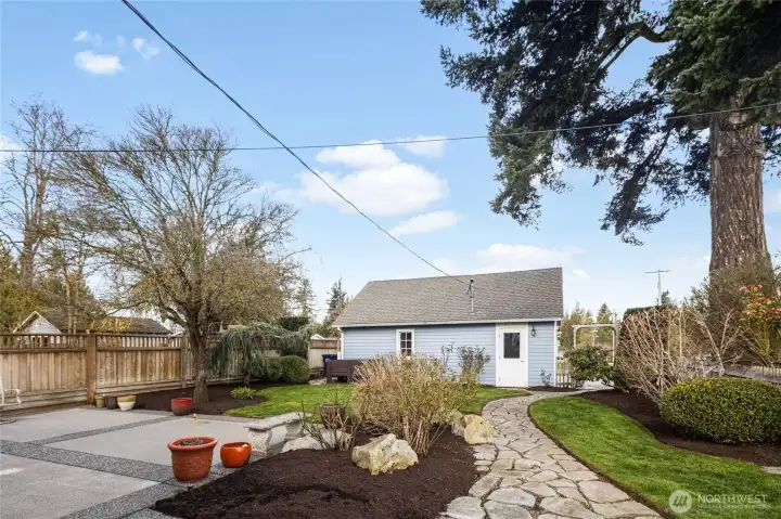 Backyard- partially fenced