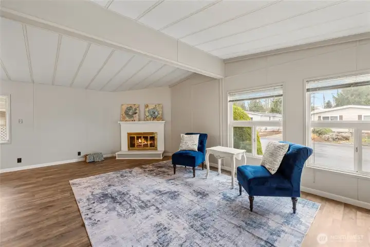 Living room with fireplace