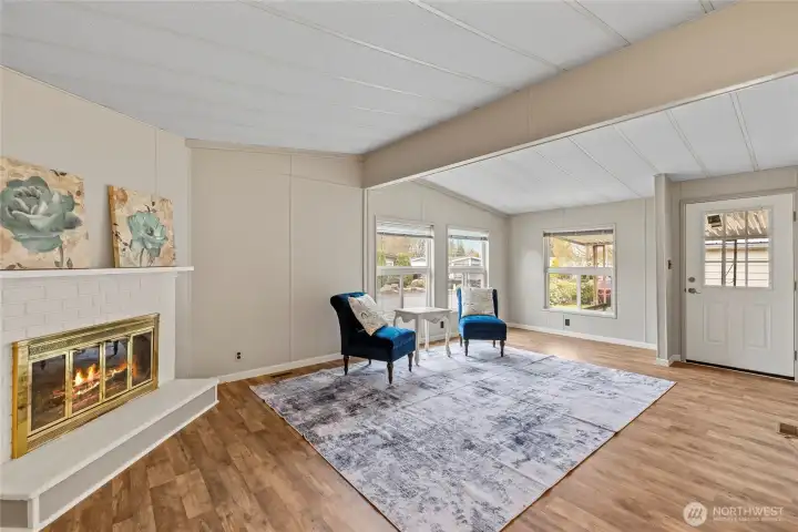 View from Dining Room to Living Room and Front Door