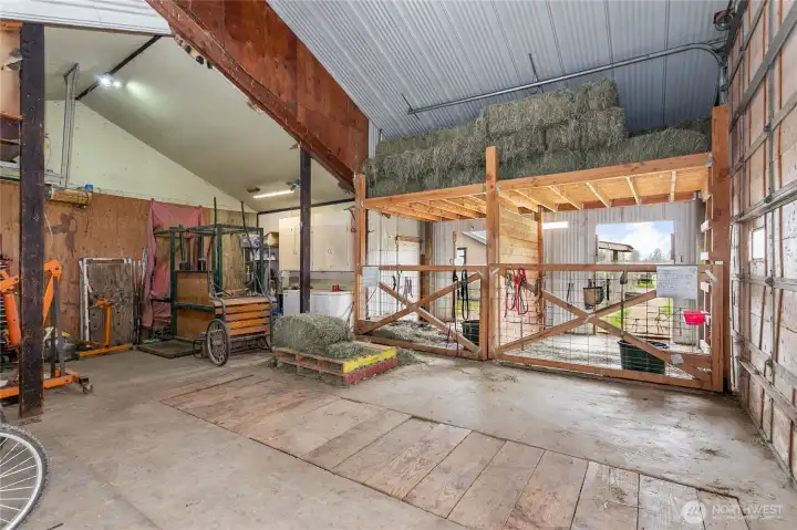 There are 2 stalls with runs attached to the shop space.