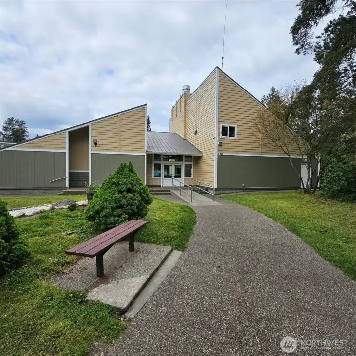 The community building. The pool is behind this.