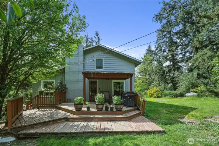 Enjoy the outdoors from the deck right off the living space.
