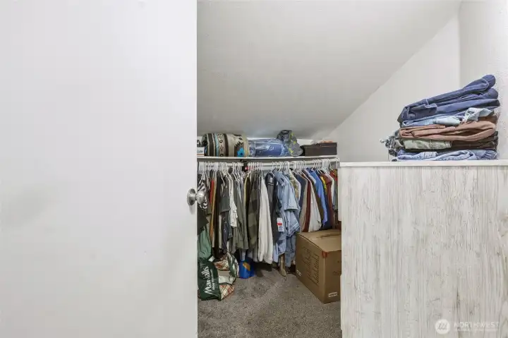 Walk in closet in primary.