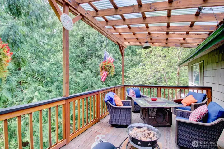 Covered Deck Located off of the Main Living Room