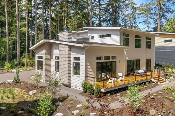 New construction on a wooded acre in the beautiful Manzanita neighborhood.