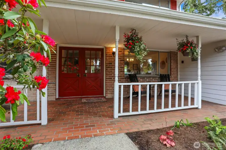 Welcoming covered front porch. Welcoming covered front porch.
