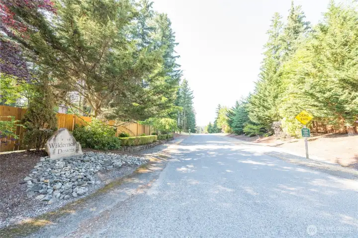 Private neighborhood on a dead end street