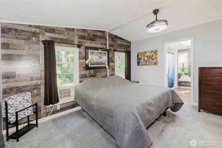 Custom wood wall matches the Living and Family room walls. Custom wood wall matches the Living and Family room walls.