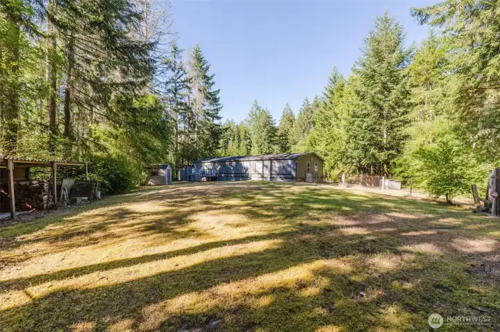 Fenced backyard is ready for you. Fenced backyard is ready for you.