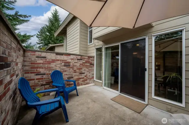 Sliding door to patio just off the dining room
