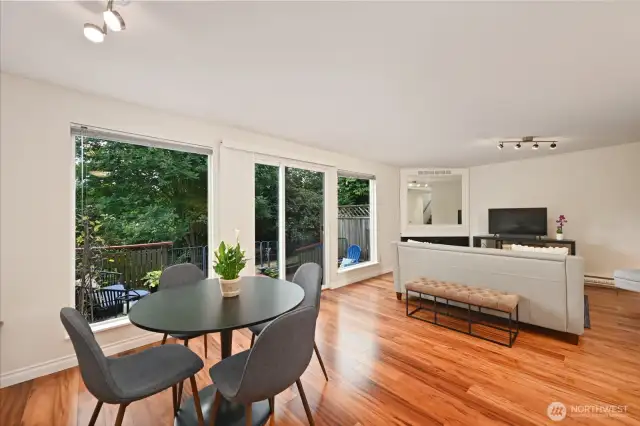 Facing the back woods this space is so private!