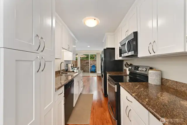 Light filled kitchen makes for a cheery place to prep and make meals