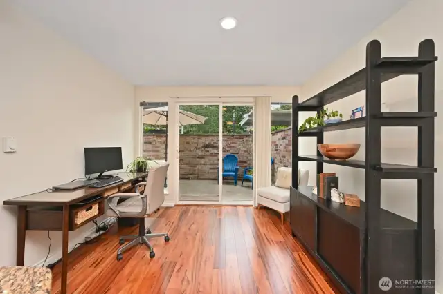 Dining room is currently used for a home office