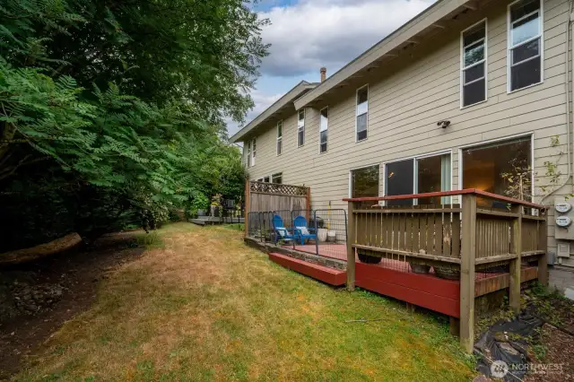 Deck and view of the back of this section of homes