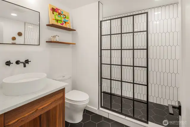Lower floor remodeled bathroom