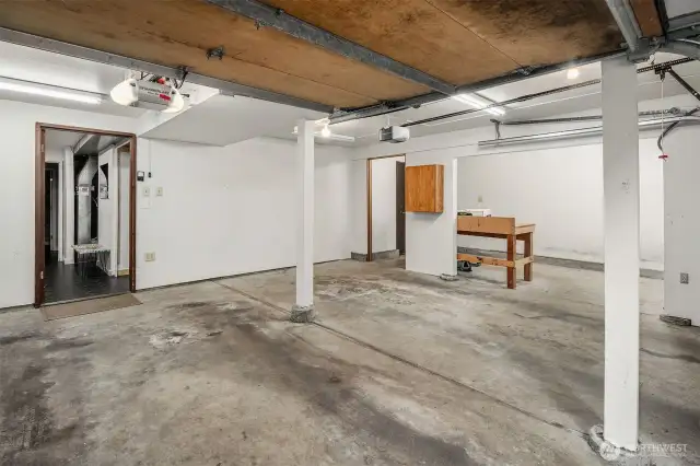 2 car garage with workshop space
