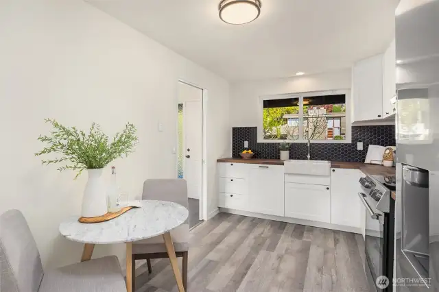Casual eating space for quick meals on the go.