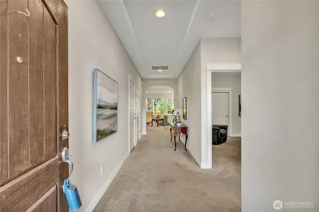 Step inside to thoughtful architecture that shines throughout, arched entries, tray ceilings, designer windows, and soaring ceilings that create a bright and airy atmosphere.