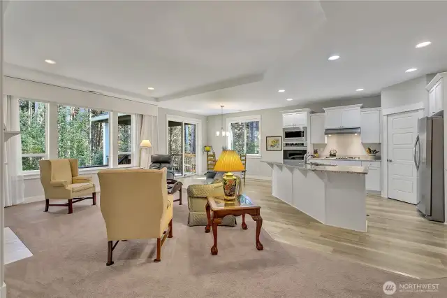 Walls of windows let in the natural light.