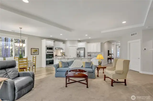 Gatherings are easy with the living room open to the dining area and kitchen.