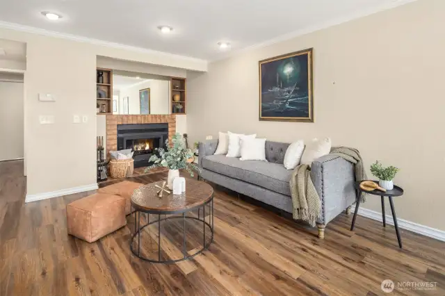Large living room space flows nicely and has room for all kinds of furnature