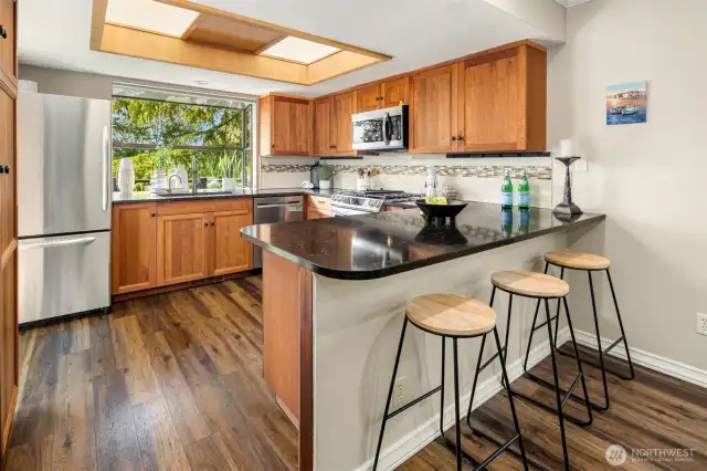 Granite counters, Stainless Appliances, Gas cook top and tons of cabinet space