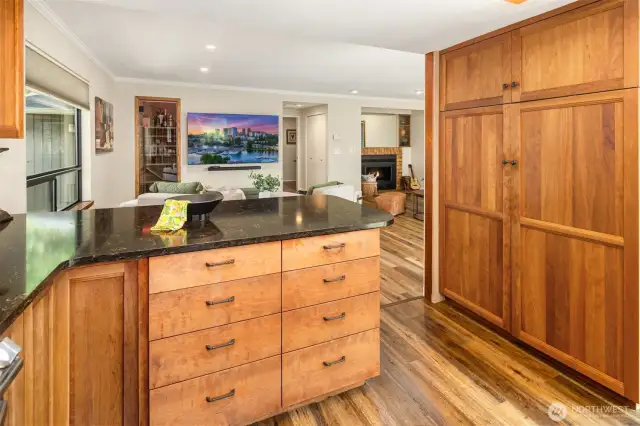 Huge Pantry space and eat at bar make this kitchen a dream for entertaining