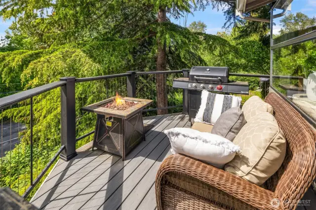 West facing deck gets the afternoon and evening sun, enough space for BBQ and a beverage