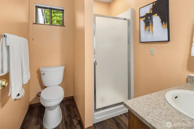 3/4 bath on the upper level